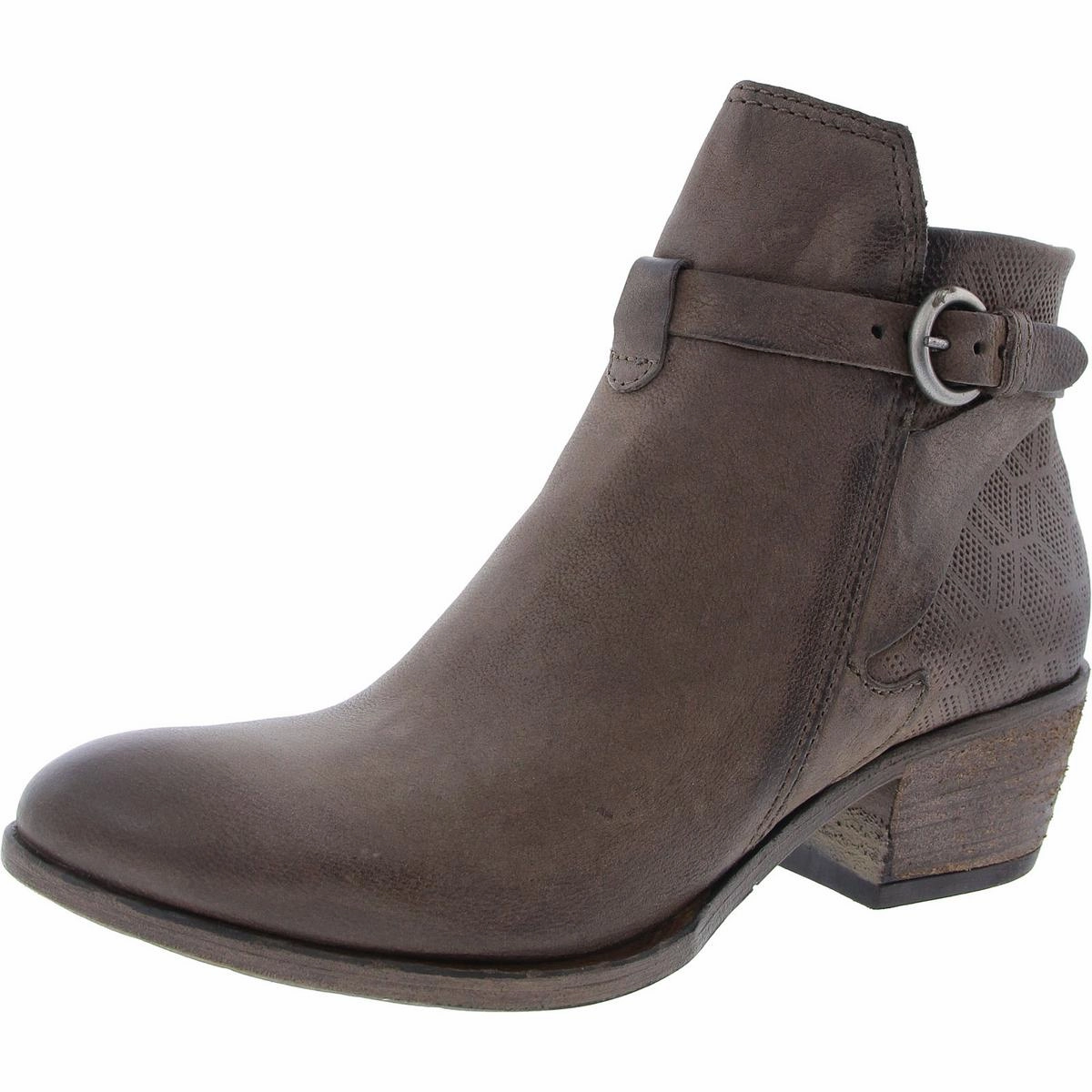 Nature Ready Davis Womens Block Heel Leather Ankle Boots