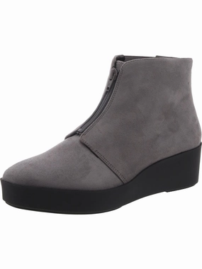 Eco Material Functional Minimalist Carin Womens Faux Suede Zipper Ankle Boots