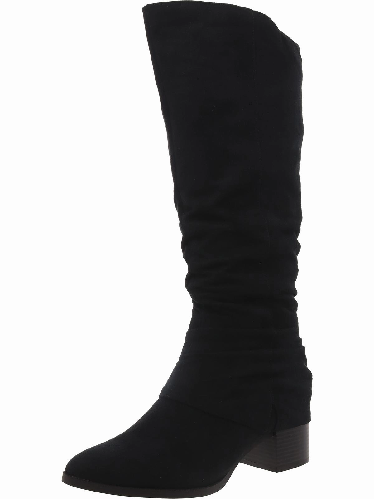Comfortable Arch Fitness Enthusiast Delilah Womens Faux Suede Zipper Knee-High Boots