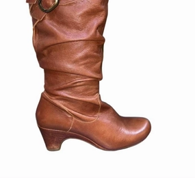 Zip Up Style Animal Spot Women's Liat Luggage Boots In Chocolate Brown