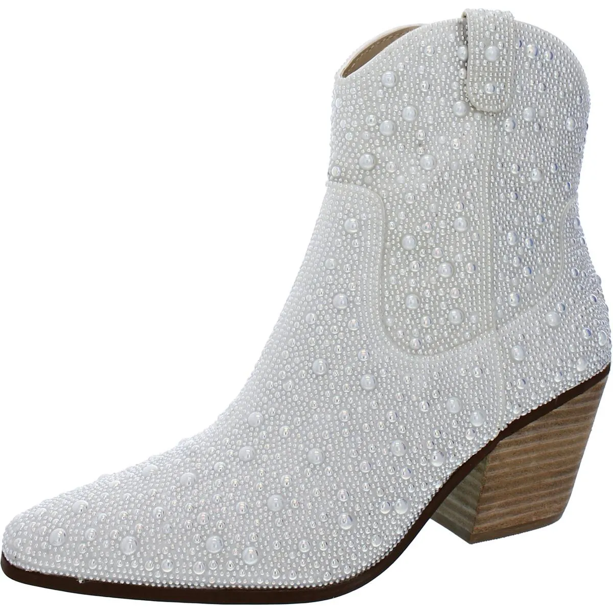 Comfortable Footwear Diva  Womens Glass Stones Zipper Cowboy, Western Boots