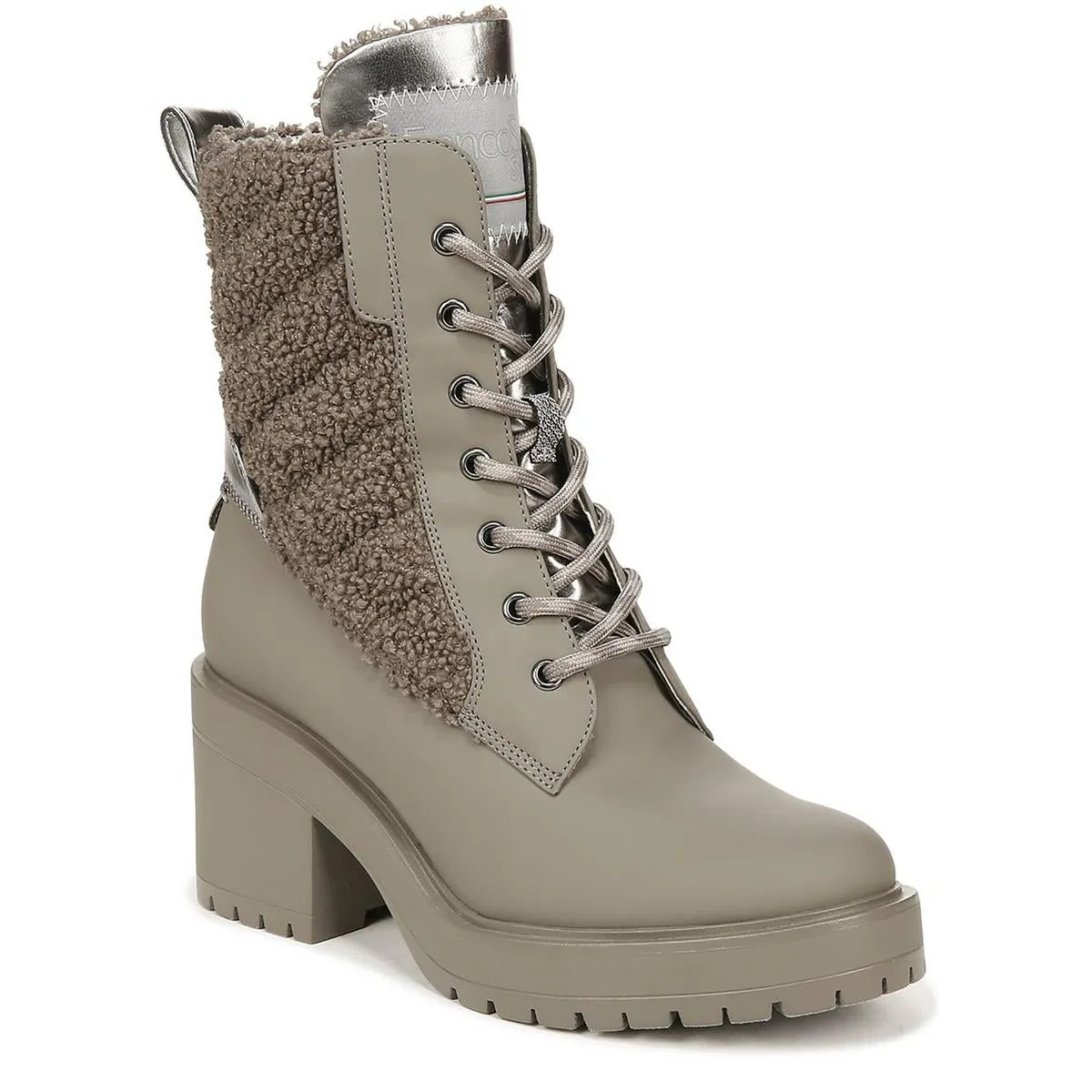 Dizzy 2 Womens Faux Fur Lined Round Toe Combat & Lace-up Boots AntiOdor