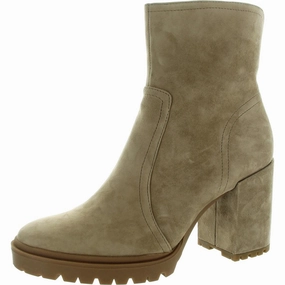 Dovesy Womens Block Heel Suede Ankle Boots Cold Weather Gear Pull Tab