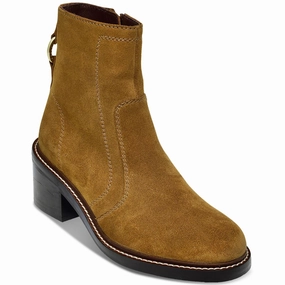 Womens Zipper Leather Ankle Boots Flexible Frame Snowy Path Mid Cut