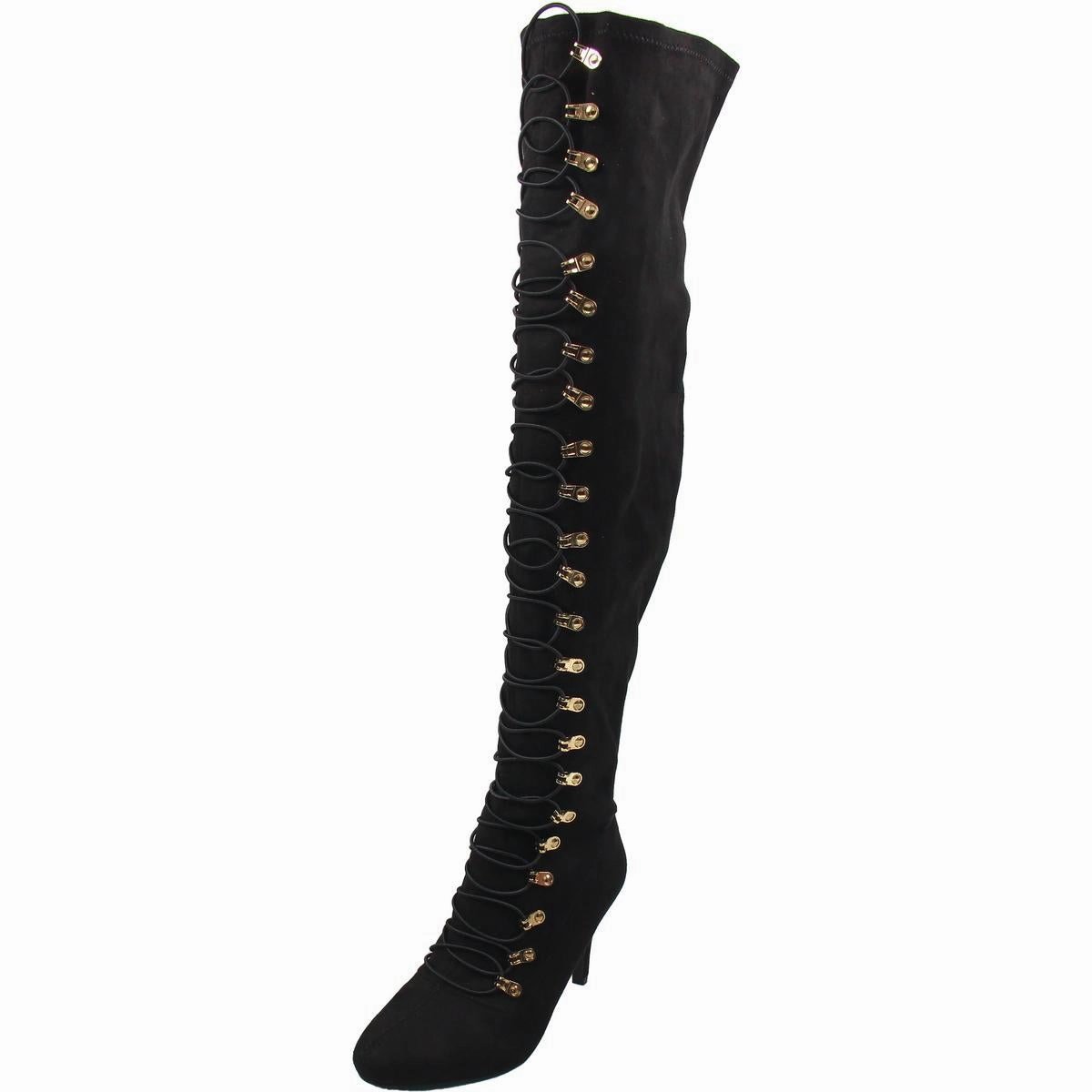 BHFO Womens Lace-Up Manmade Over-The-Knee Boots Rugged Built Adventure Journey
