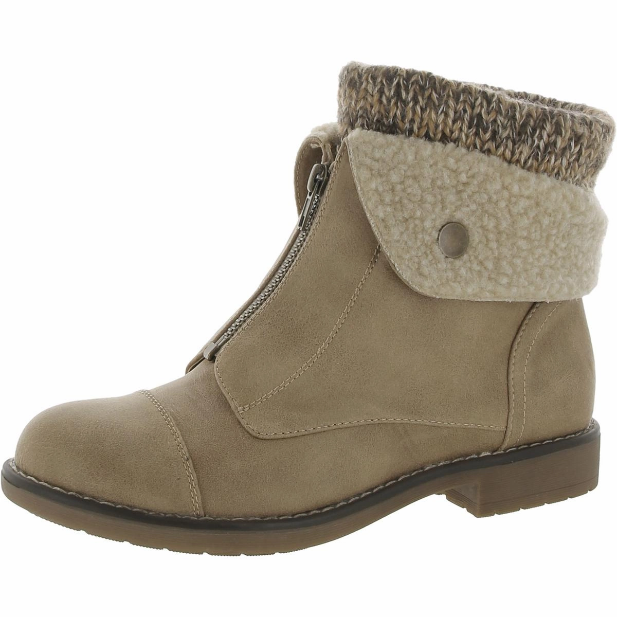 Duette Womens Faux Leather Cozy Booties Weekend Trip Reinforced Form Nature Lover
