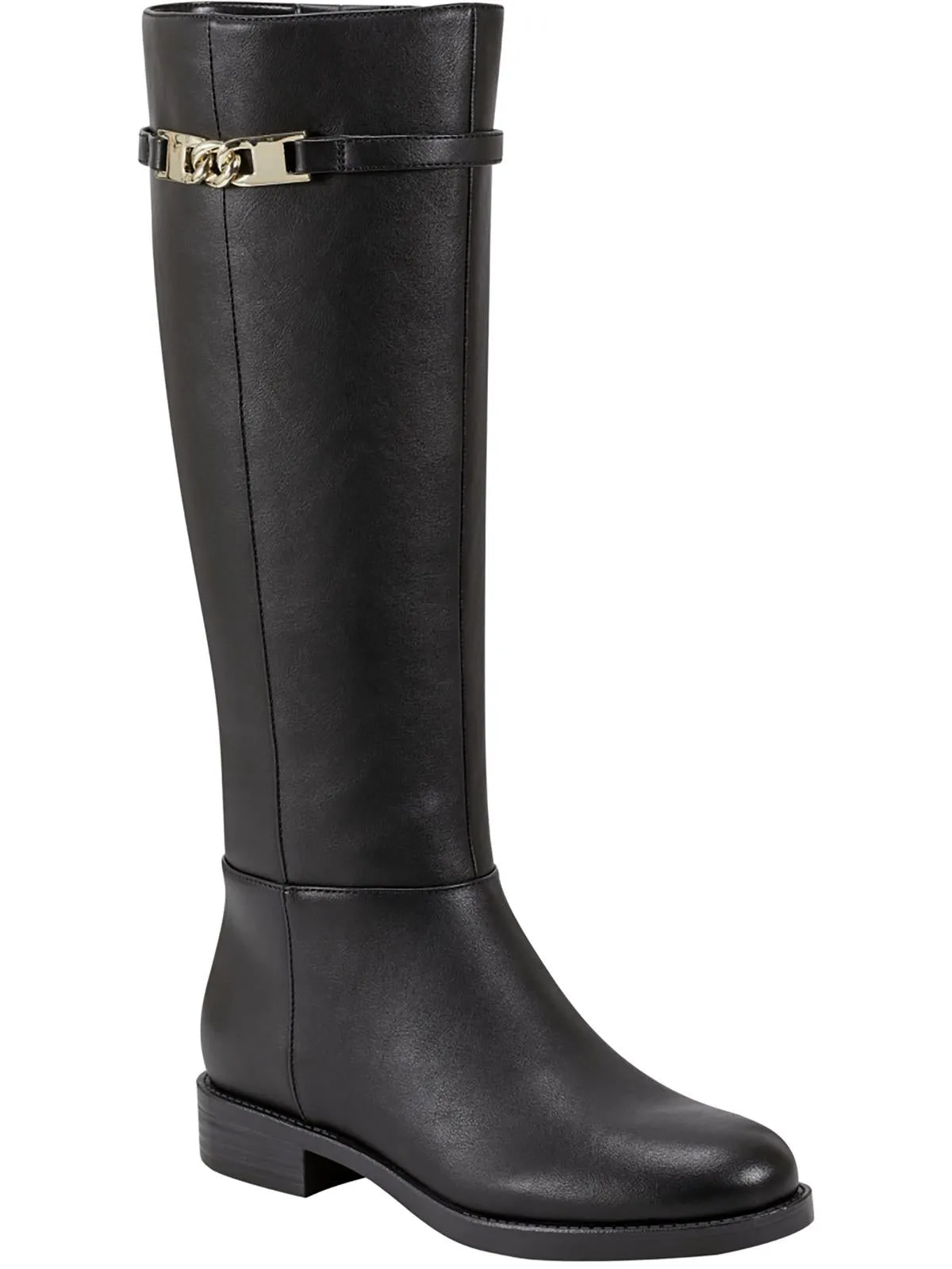 Romi Womens Faux Leather Round Toe Knee-High Boots Hard Wear