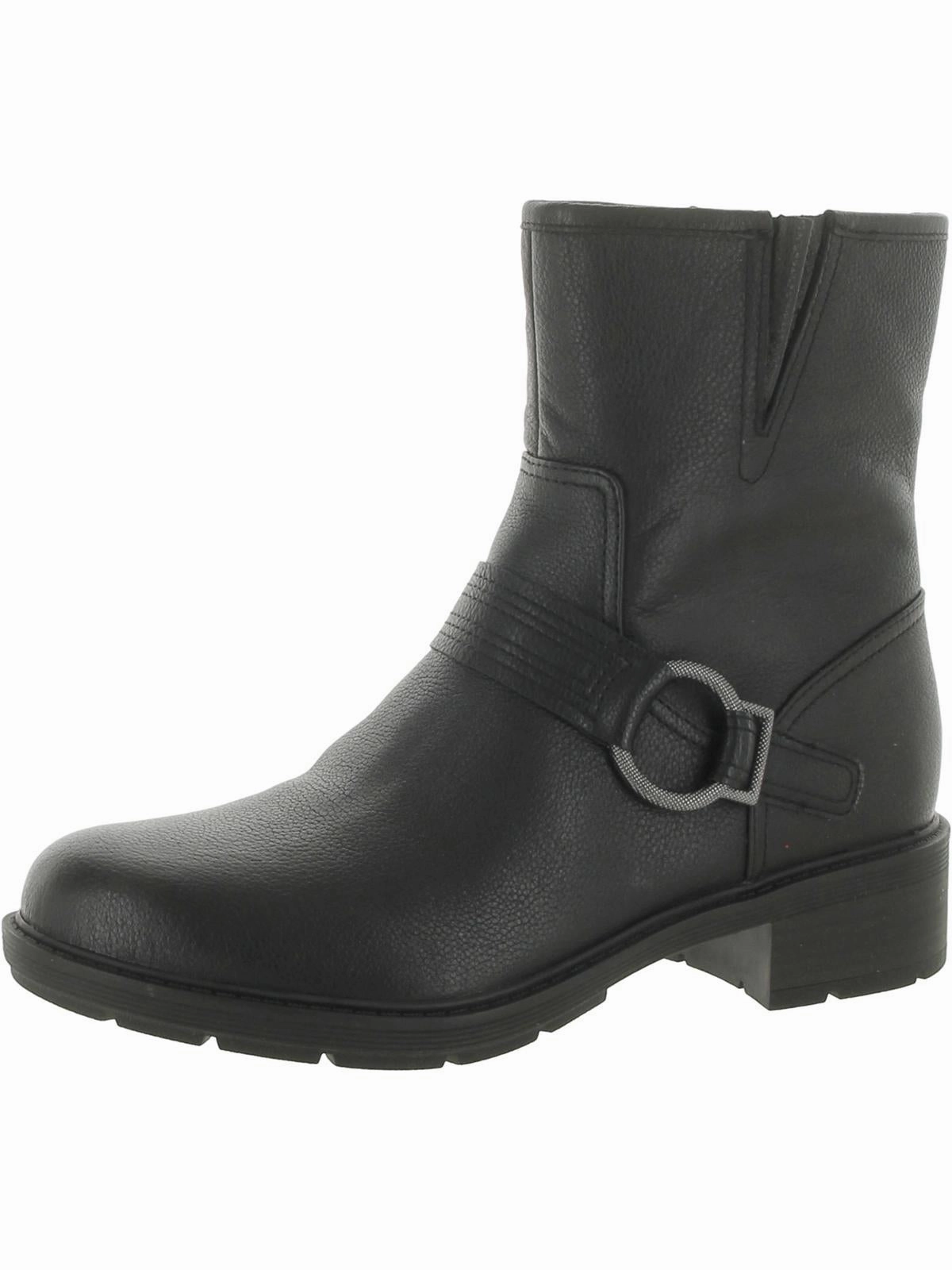 Neutral Tone Resort Mode Hearth Cross Womens Leather Round Toe Ankle Boots