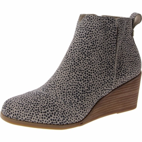 City Trek Durable Shell Outdoor Trek Clare Womens Suede Pull On Wedge Boots