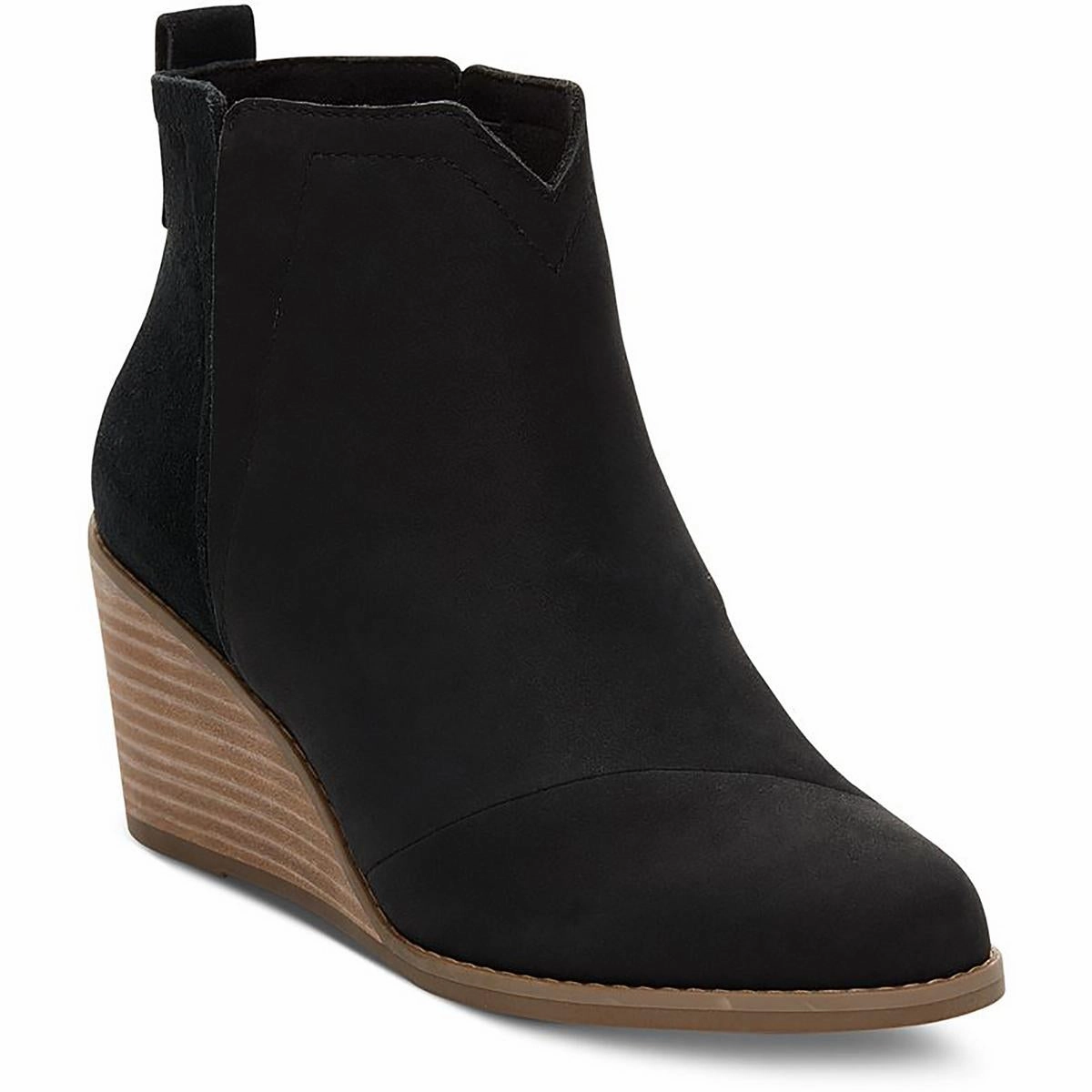 Smooth Entry LaceUp Clare Womens Suede Pull On Wedge Boots