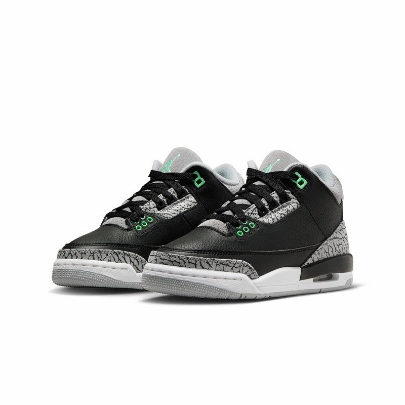 Quick Lacing System Air Jordan 3 Retro "Green Glow" Grade school