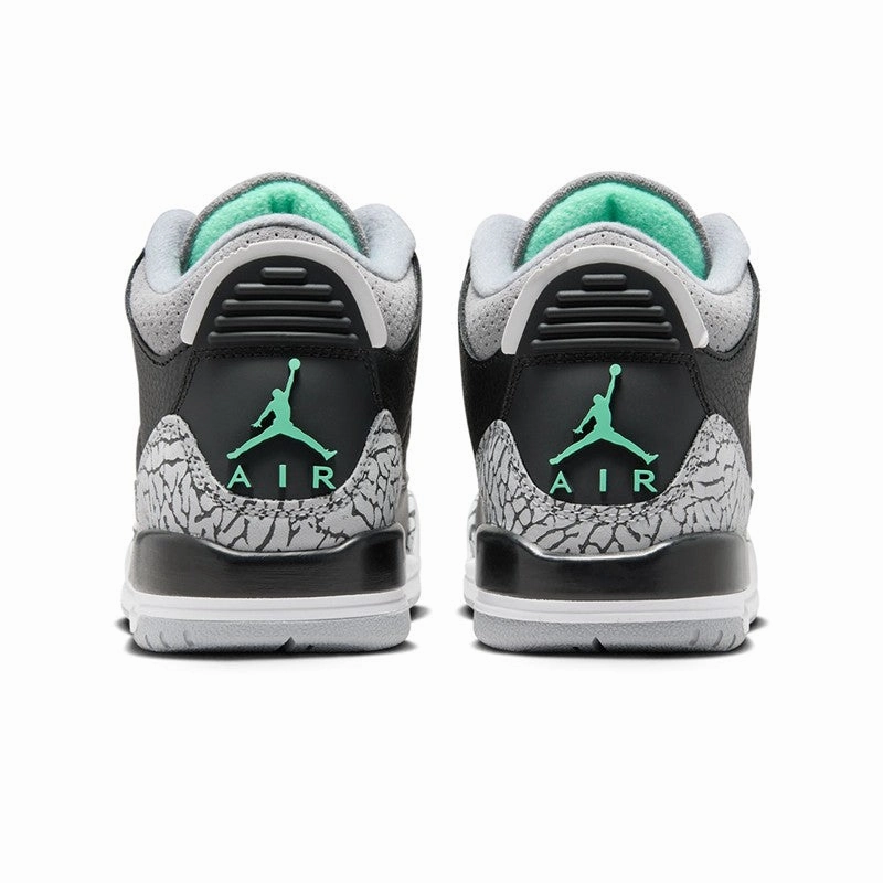 Slip Resistant Air Jordan 3 Retro "Green Glow" Grade school