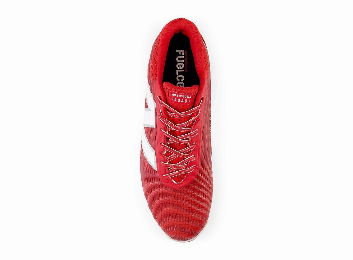 New Balance Men's FuelCell 4040 V7 Molded Baseball Cleats - Team Red / White - PL4040R7 Agile Fit