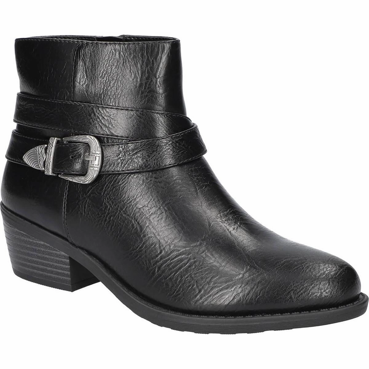 Skyler Womens Zipper Faux Leather Booties Comfortable Flex