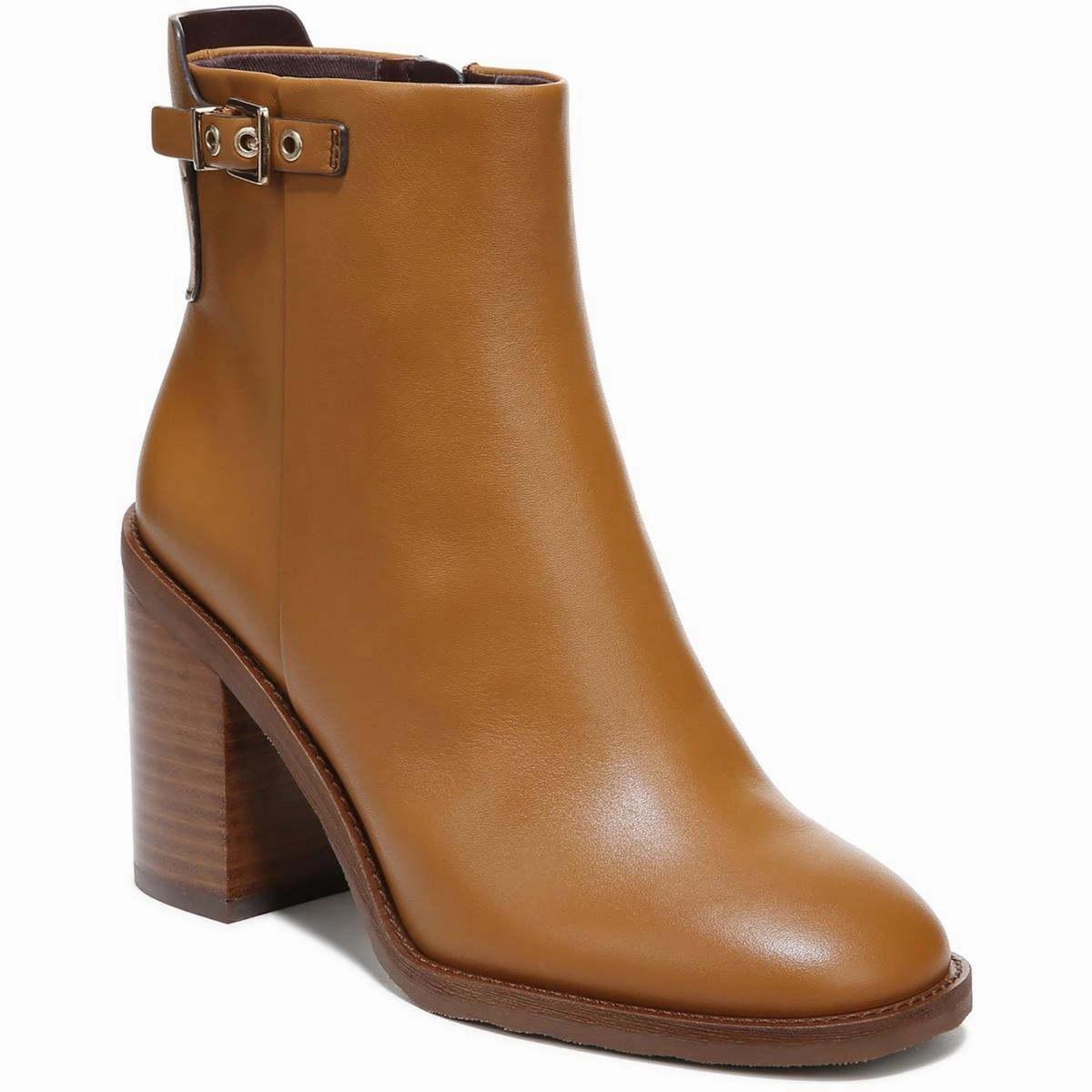 Long Haul Padded Interior Night Travel Rivet Womens Leather Block Heel Booties