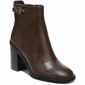 Rivet Womens Leather Block Heel Booties Lift Up