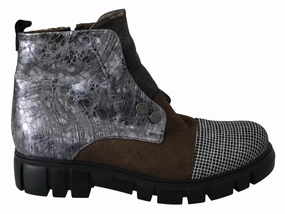EBARRITO multi Leather Suede Zipper Ankle Boots Women's Shoes (Pre-Owned) Seamless Comfort Adventure Seeker
