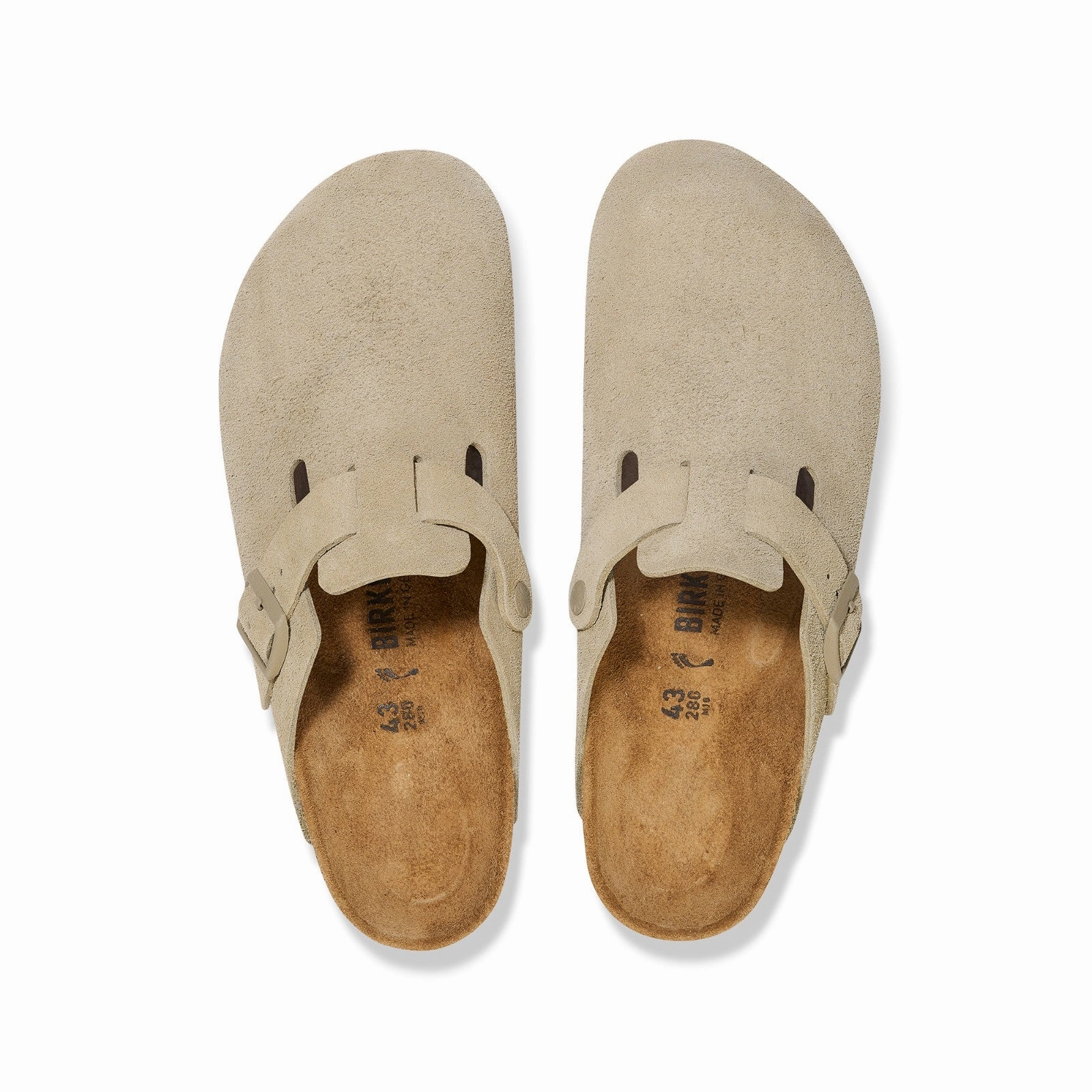 Fit Ready Birkenstock Boston Suede Leather (Faded Khaki) Men's Sandals 1025788 1025788