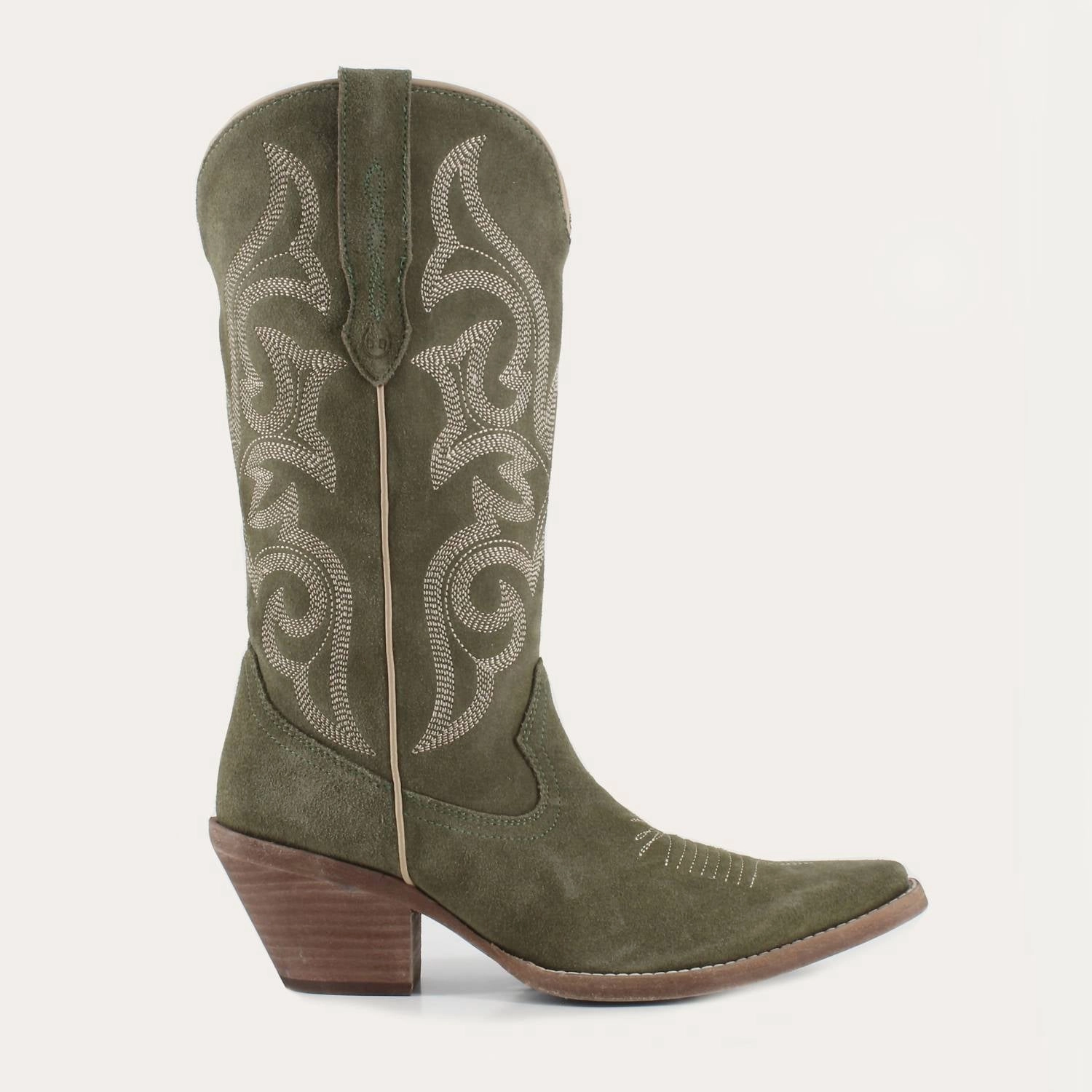 Women's Tessa Leather Cowgirl Boots In Olive mom style
