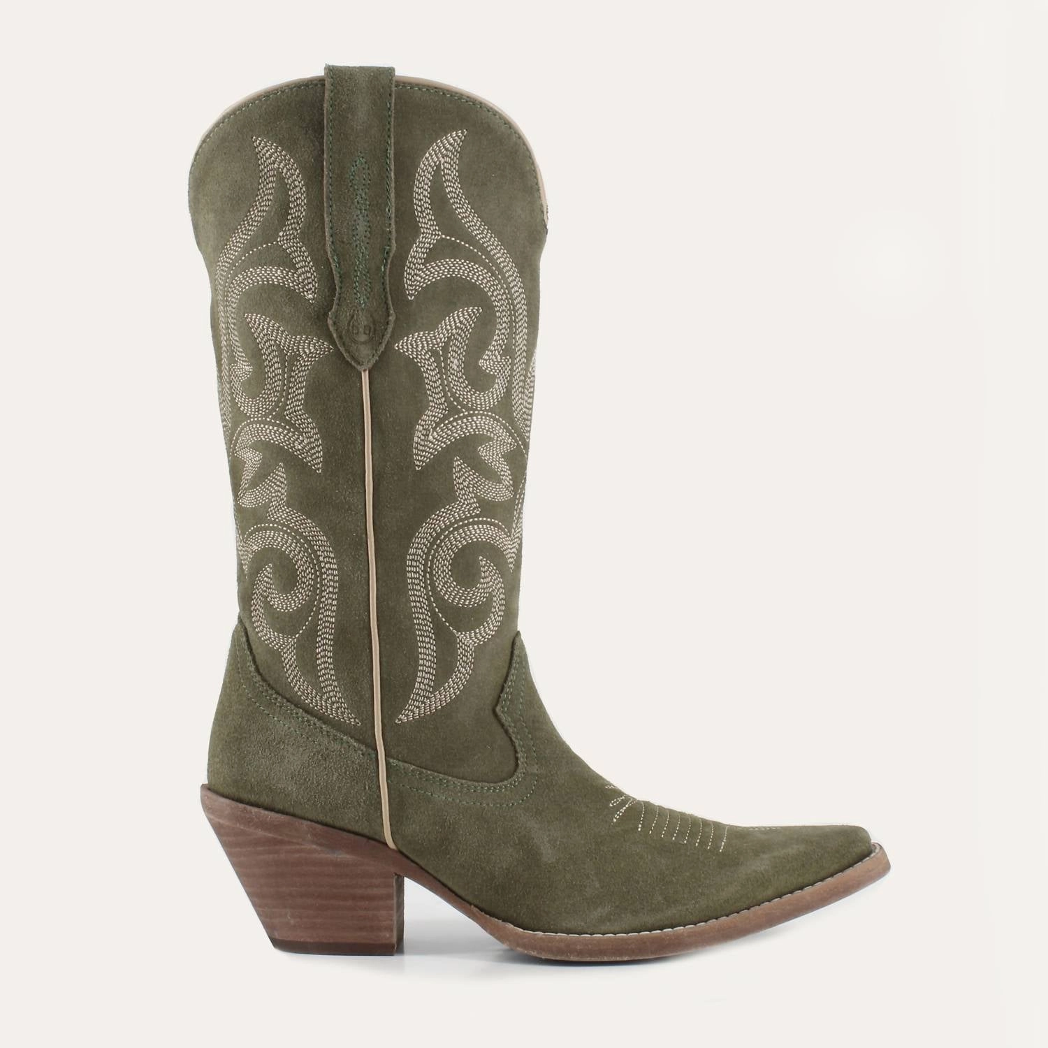 Women's Tessa Leather Cowgirl Boots In Olive Thermal Core Nature Lover