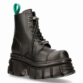 New Rock Vegan Leather Combat Platform Boots- TANKMILI083-VS2 SlipResistant Mud Resistant Daily Walks