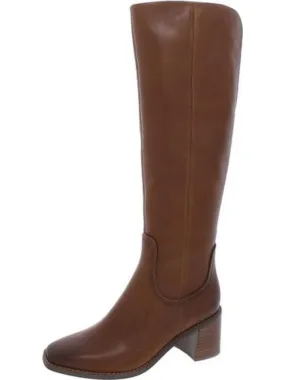 Edda Womens Leather Wide Calf Knee-High Boots Anti Slip High Heel