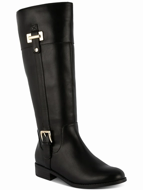 Wedding Reception Comfortable Touch Edenn Womens Faux Leather Wide Calf Knee-High Boots
