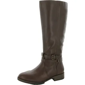 Garrison Womens Faux Leather Wide Calf Knee-High Boots Stylish Protection