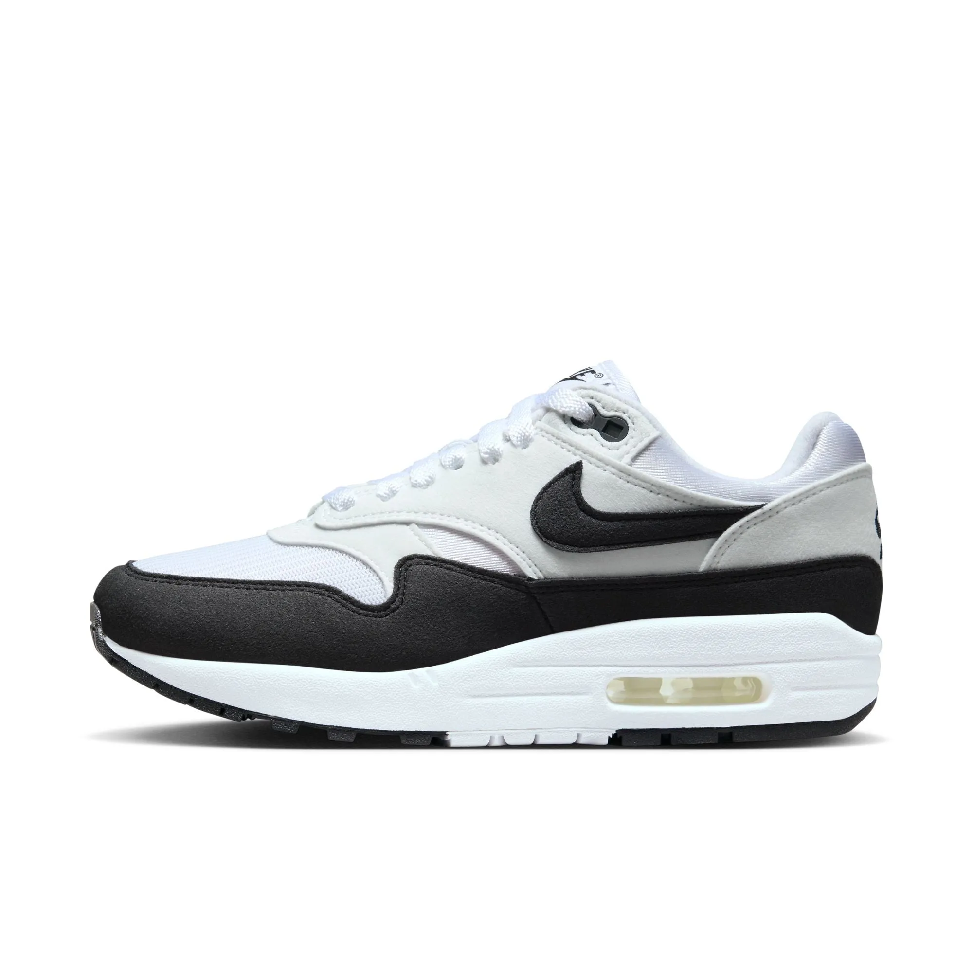 Womens Nike Air Max 1 'White/Black' Smooth Leather