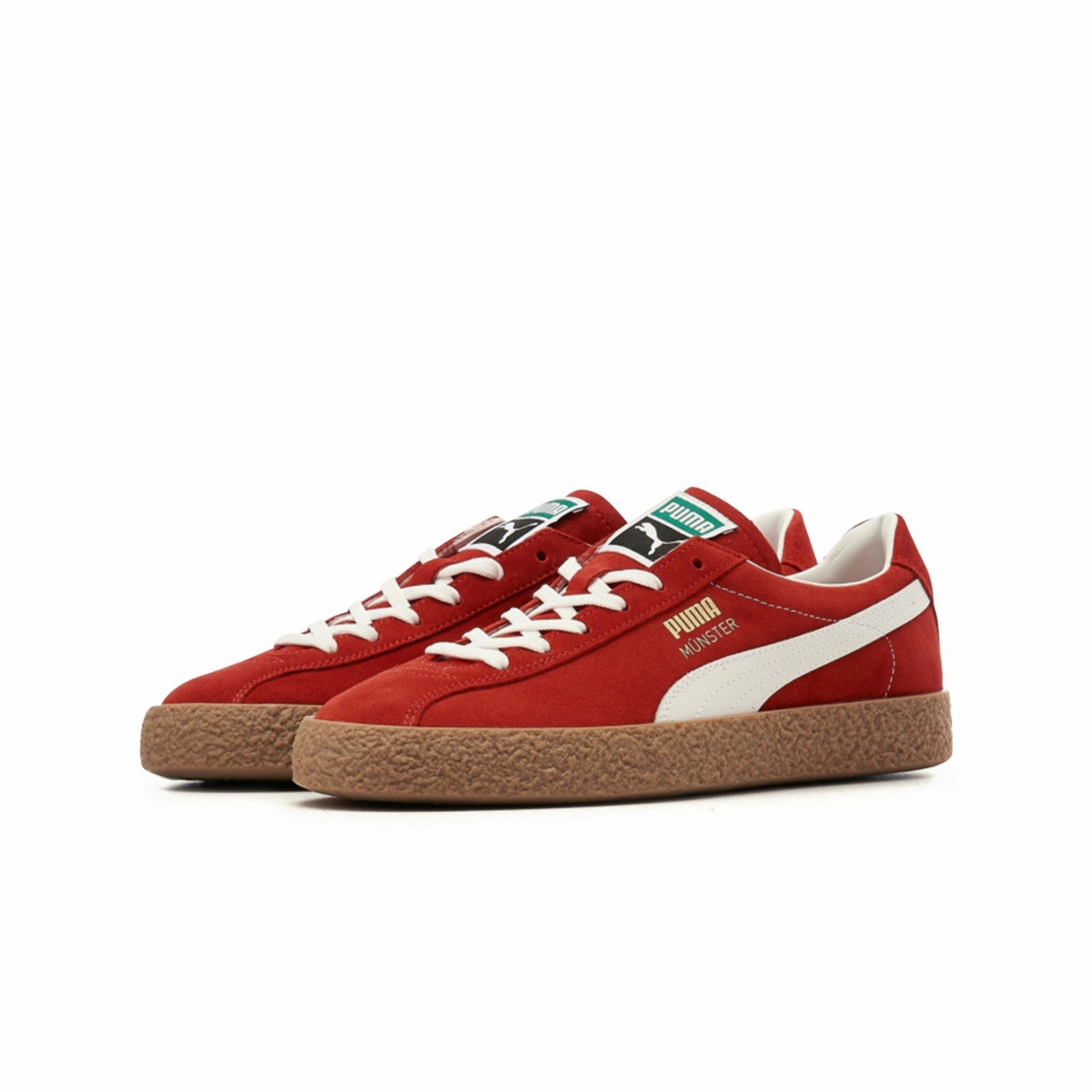 Peak Fit Resilient Outsole Puma Muenster OG (High Risk Red-Puma White) Men's Shoes 384218-02