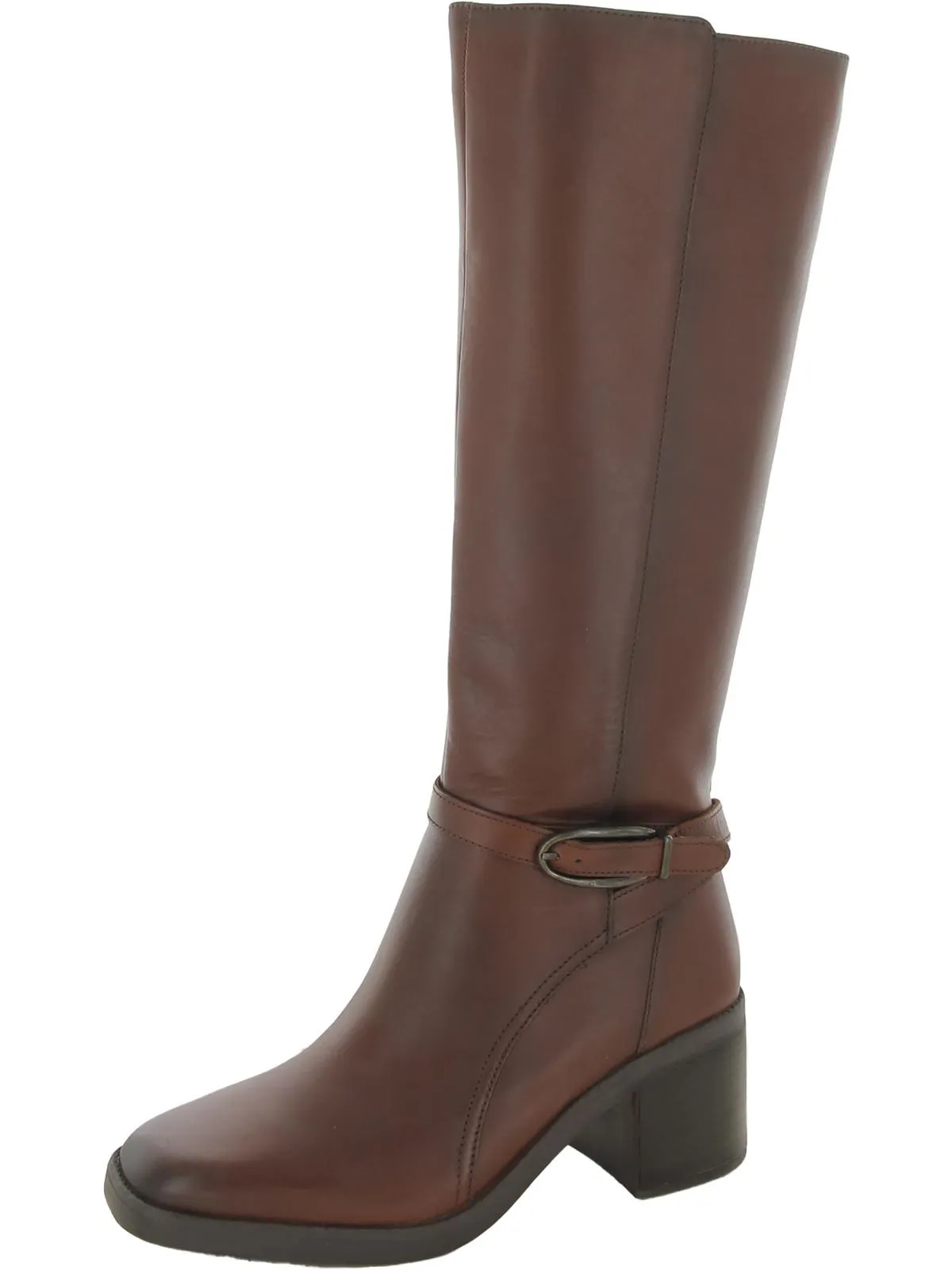 Elliot Womens Leather Square Toe Knee-High Boots Shank