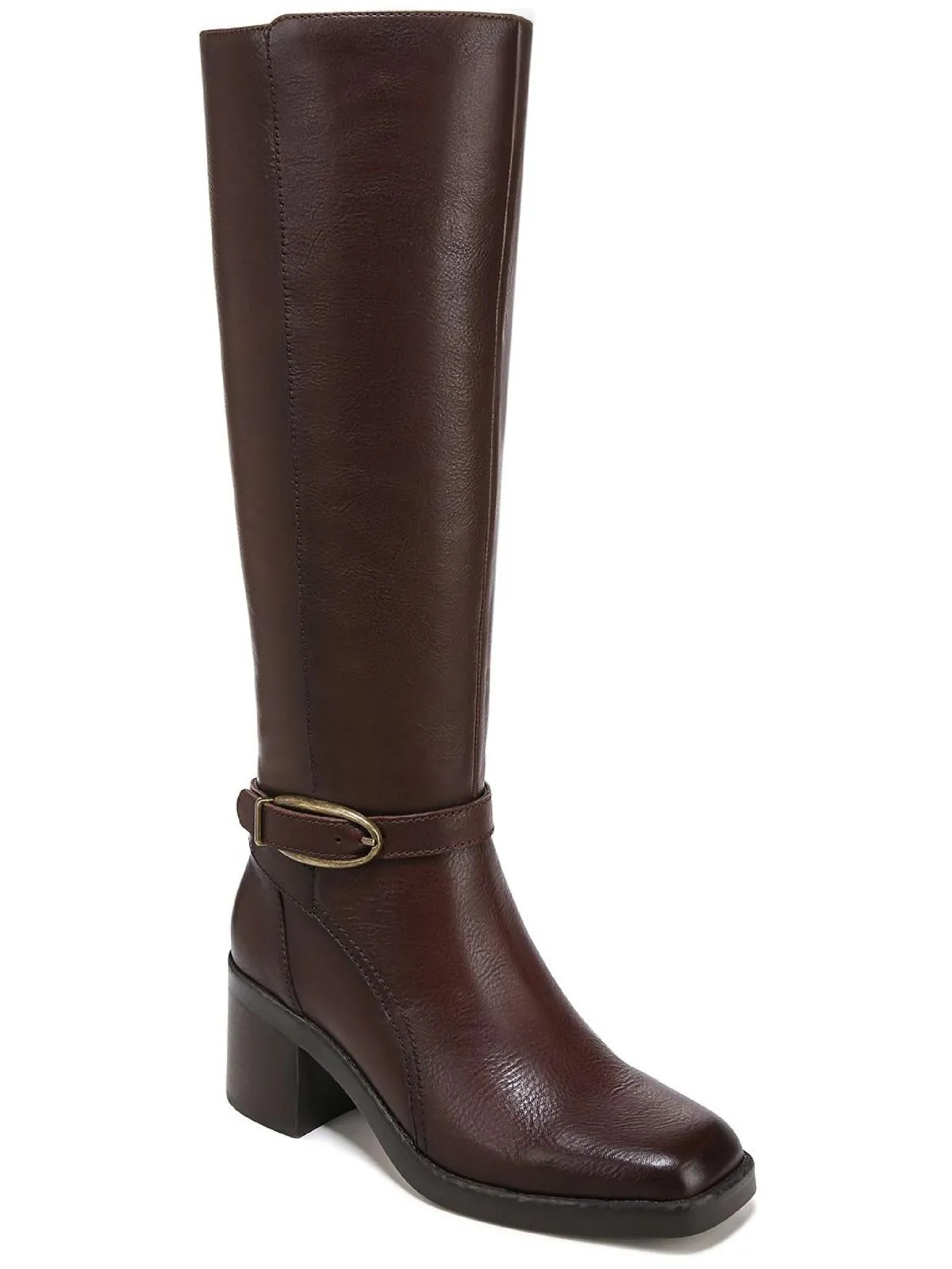 Elliot Womens Leather Square Toe Knee-High Boots Stylish Design Breathable Work Commute