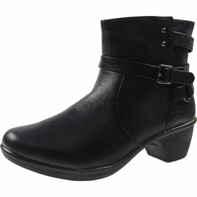 Nordic Calm CARSON Womens Buckle Faux Leather Ankle Boots