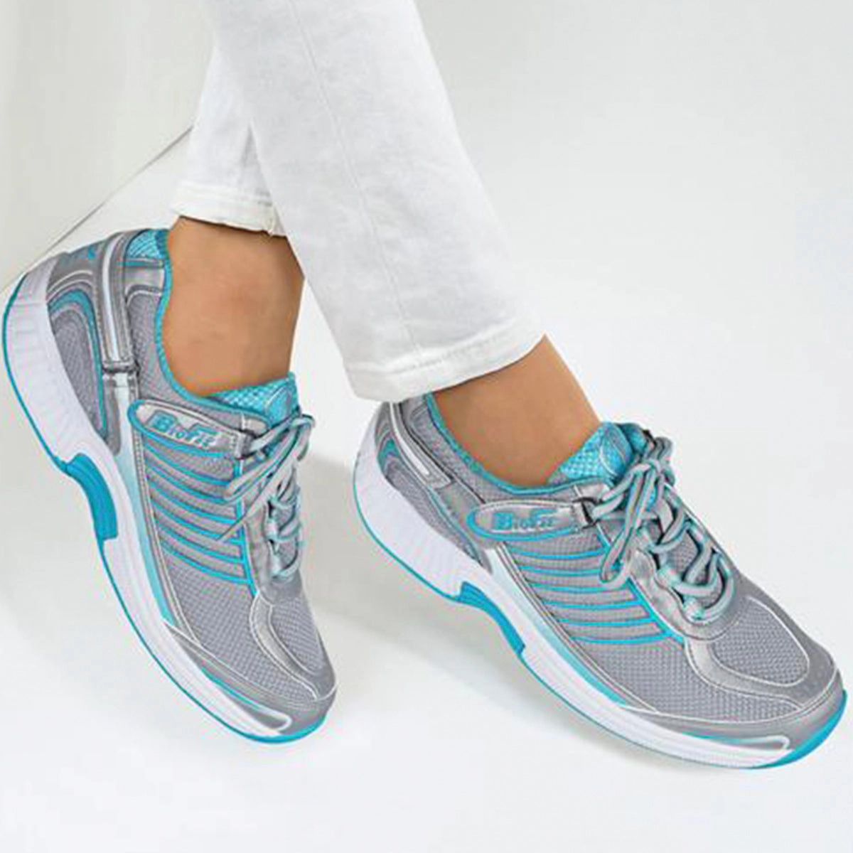 slow - paced shoes Impact Control Orthofeet Women Verve Tie-Less - Turquoise