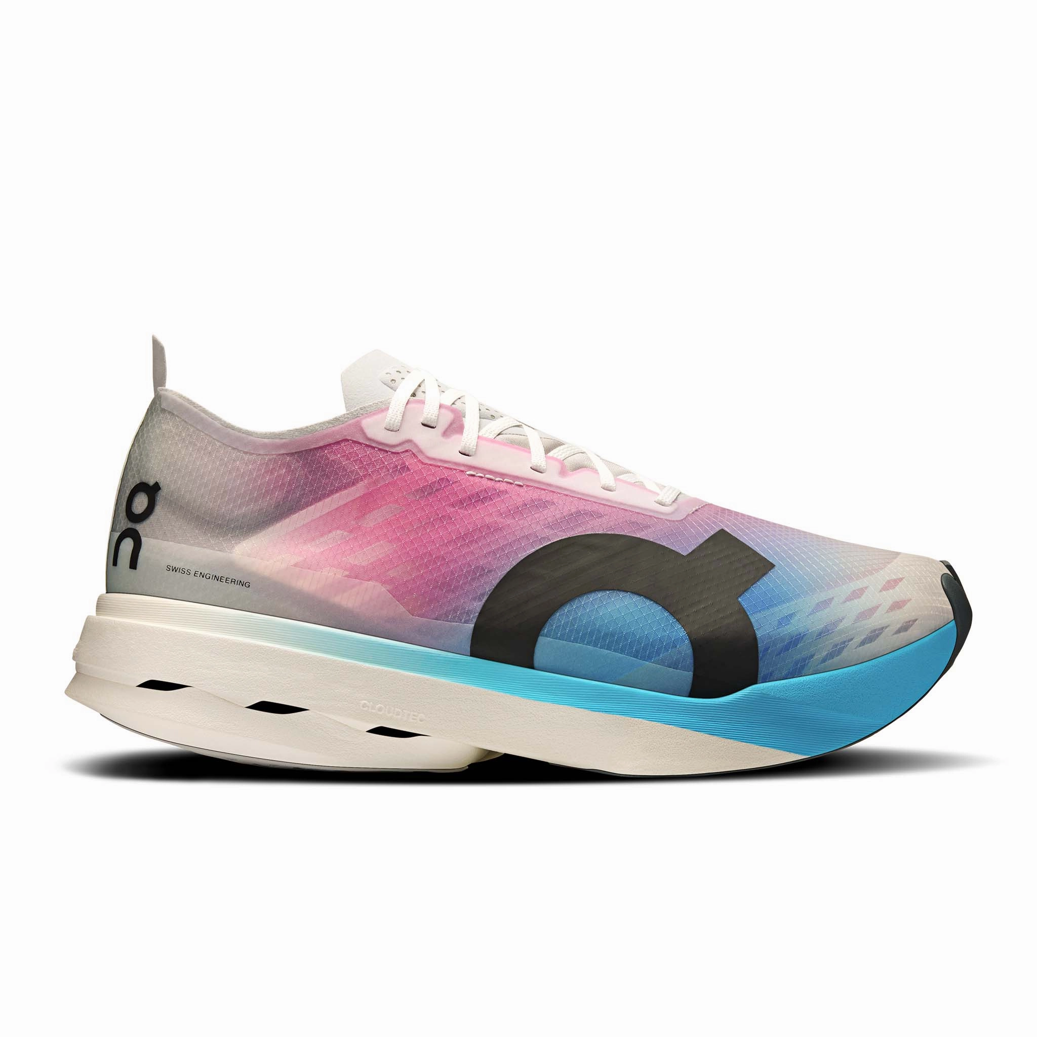 Shock Absorbing Outsole carbon - fiber midsole shoes On | Men's Cloudboom Strike Running Shoes - White/Horizon