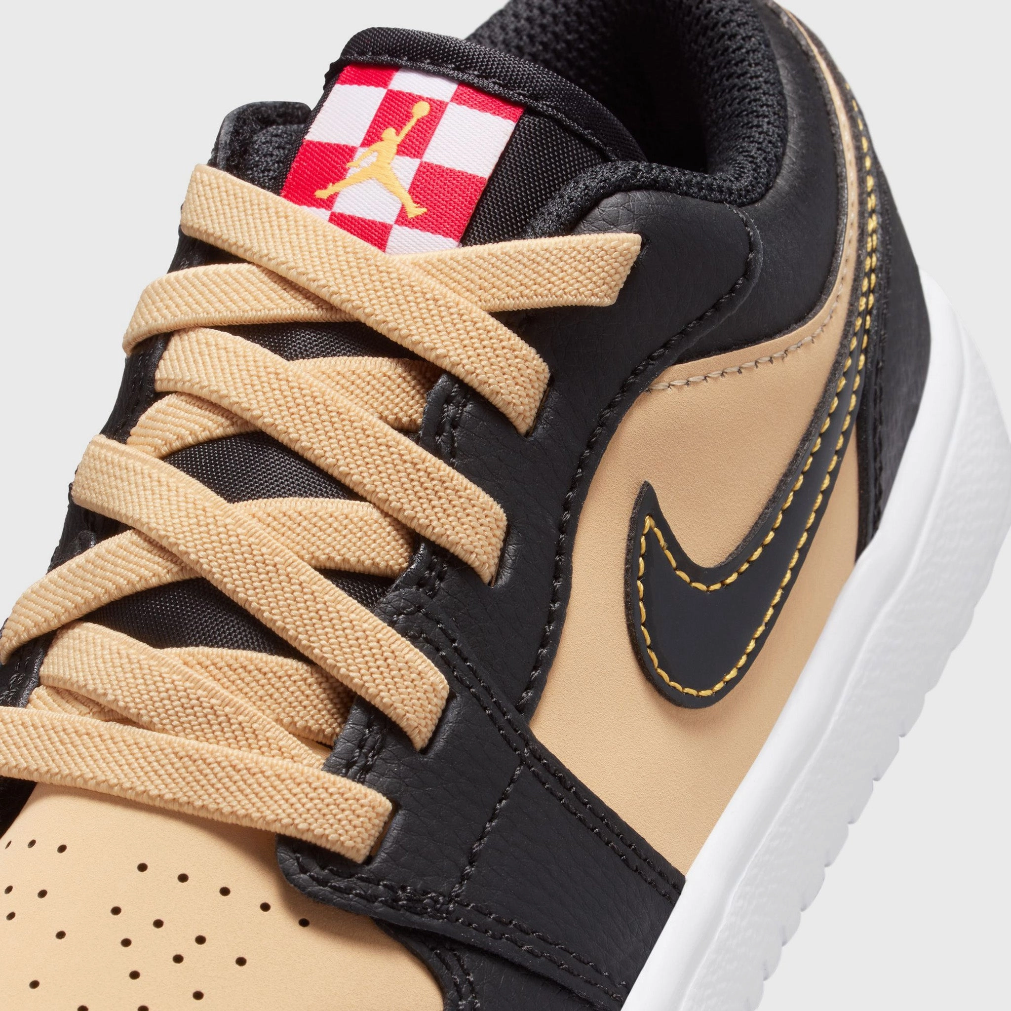 Max Grip Full Length Air Jordan 1 Low SE PS Sesame / Fire Red - Black