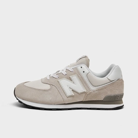 New Balance Juniors' GC574EVW Nimbus Cloud / White running in a state park shoes