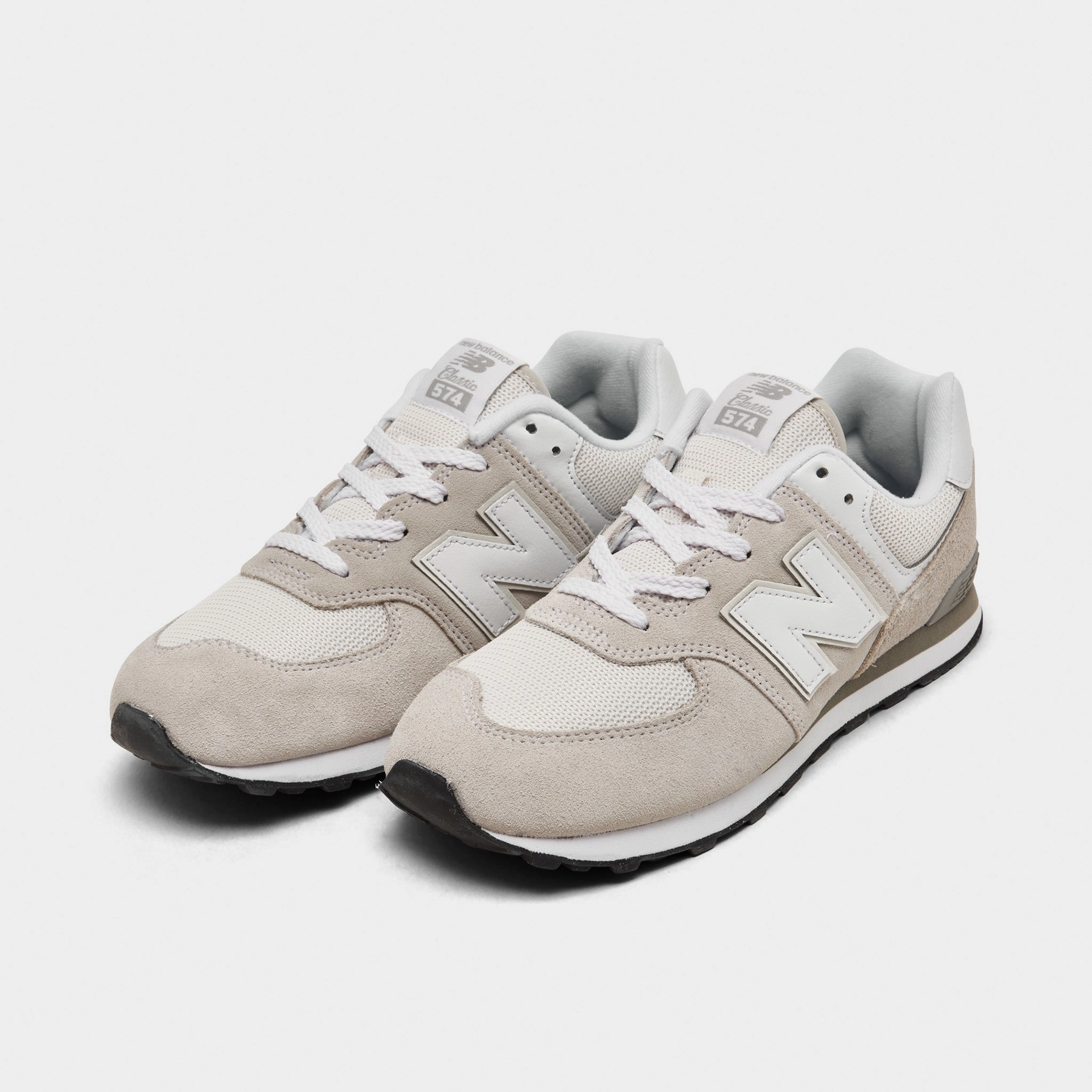 Solid New Balance Juniors' GC574EVW Nimbus Cloud / White
