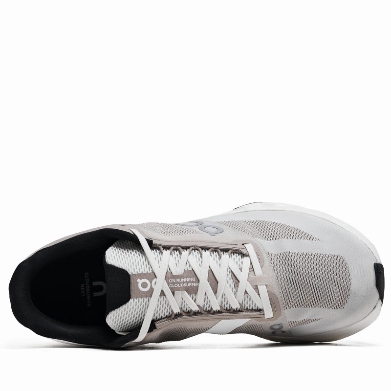 running in an iconic bridge area shoes Comfortable Upper Material On Cloudsurfer Next - Fog/Ivory