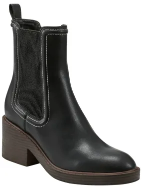 ENISY3 Womens Faux Leather Pull on Ankle Boots Winter Walk Mud Resistant Weekend Wanderer