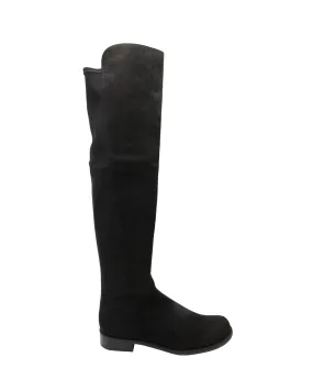 Snowy Environment Stuart Weitzman 5050 Stretch Knee Boots in Black Suede