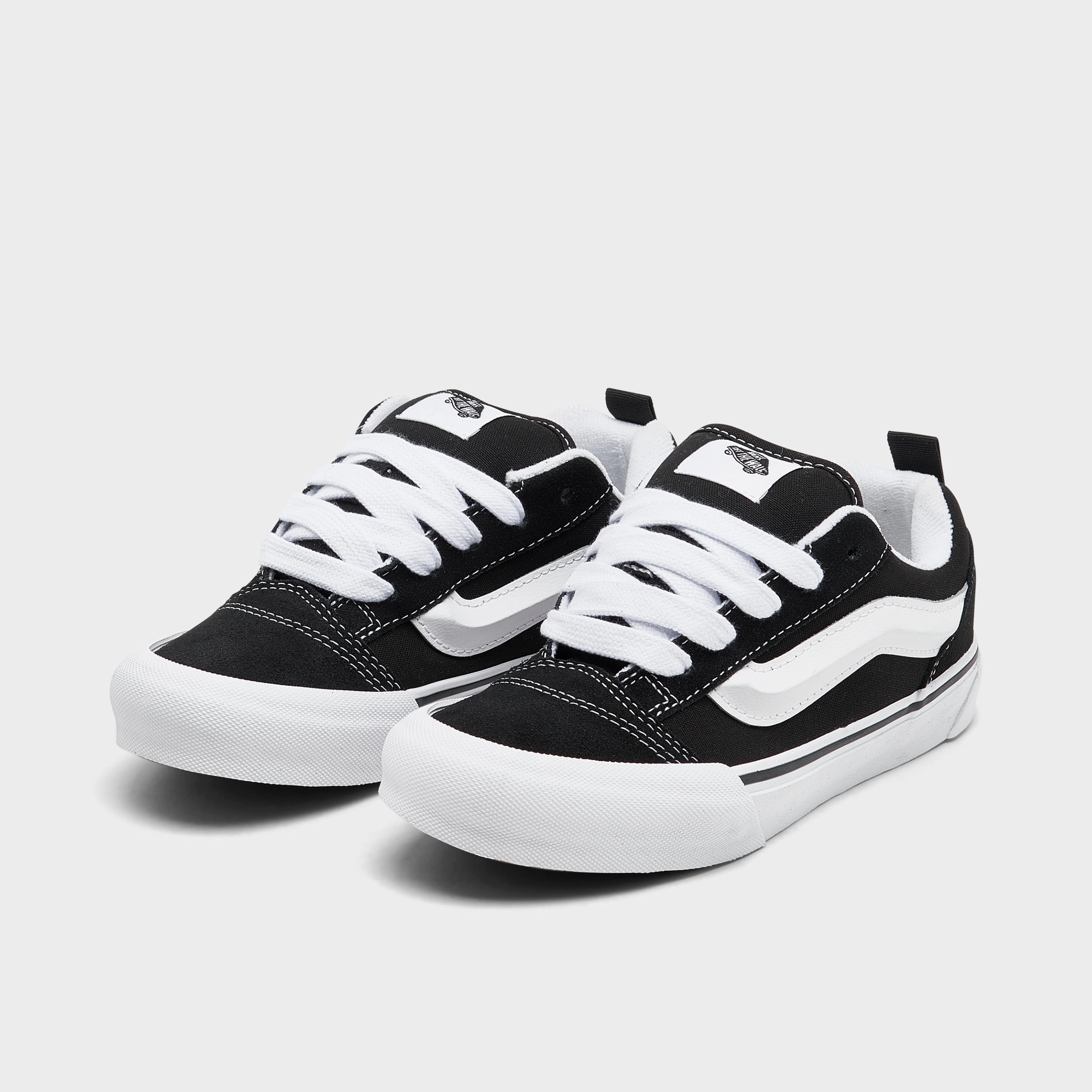 Vans Children's Knu Skool Black / White Comfy Walking Calm Grey