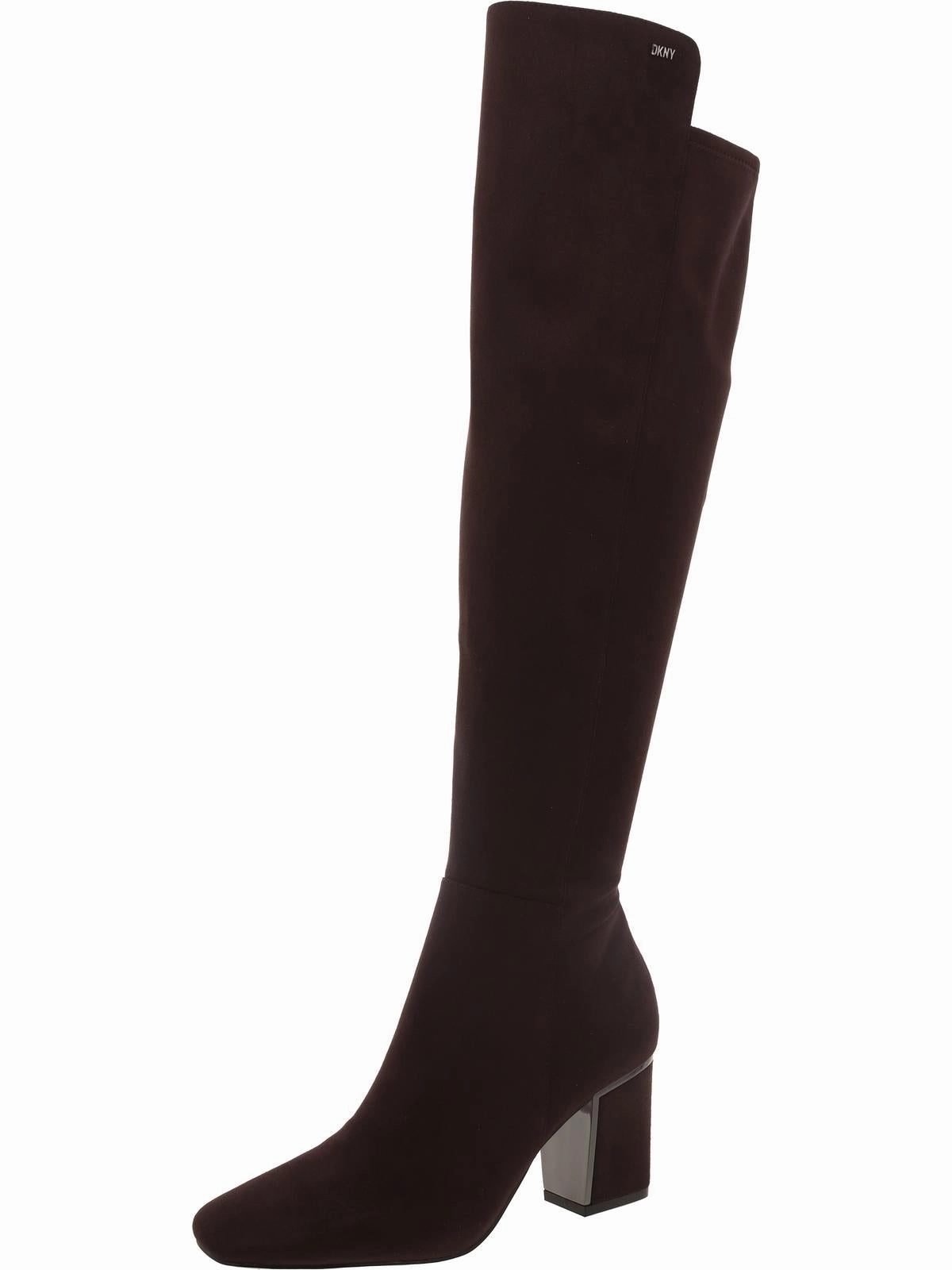 Cilli Womens Faux Suede Over-The-Knee Boots Quick Drying Cold Weather Commuter Lace-Up Style