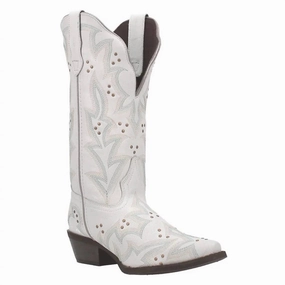 Heavy Duty Distressed finish Ladies Adrian Snip Toe Western Cowboy Boot In White
