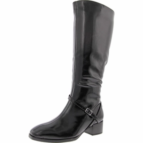 Womens Wide Calf Faux Leather Knee-High Boots NYC Street Fashionable Utility