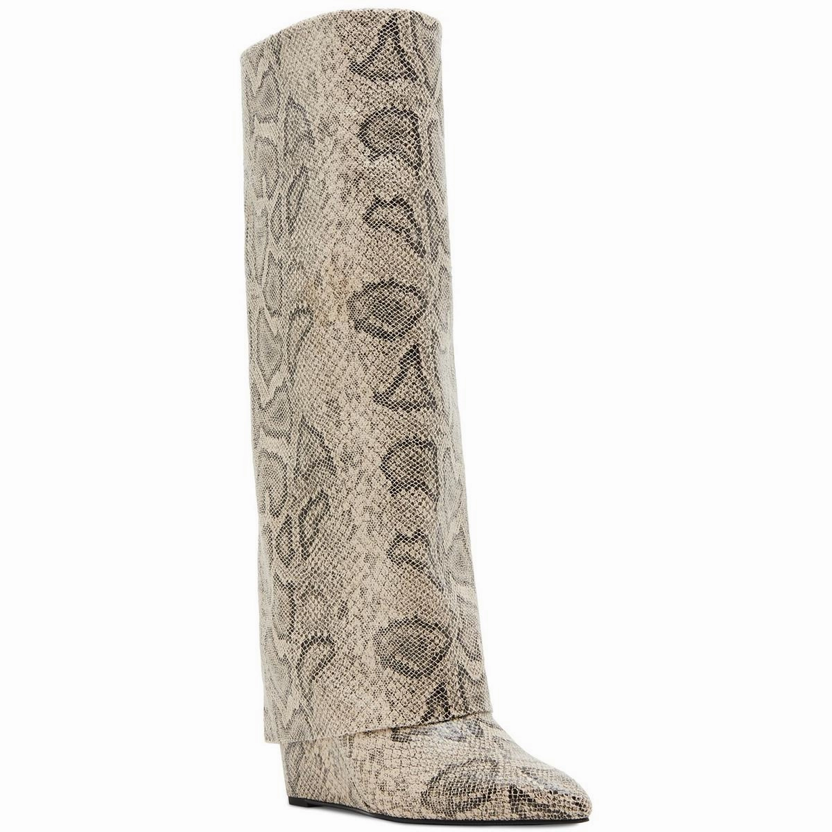 EVANNDER Womens Snake Print Textured Knee-High Boots Day Wear Breathable Rough Trail Hiker