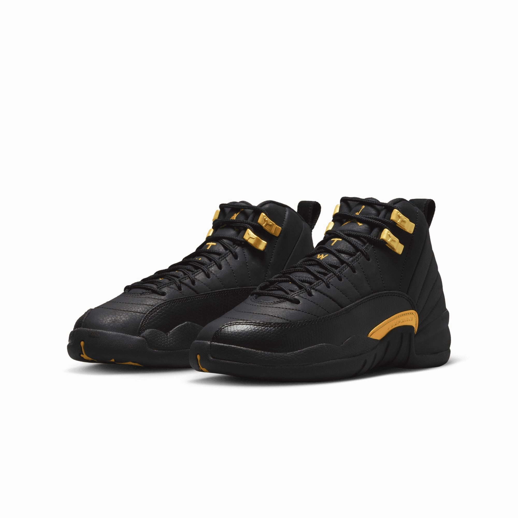 Comfortable Strapping Air Jordan 12 Retro GS 'Black Taxi' 153265-071