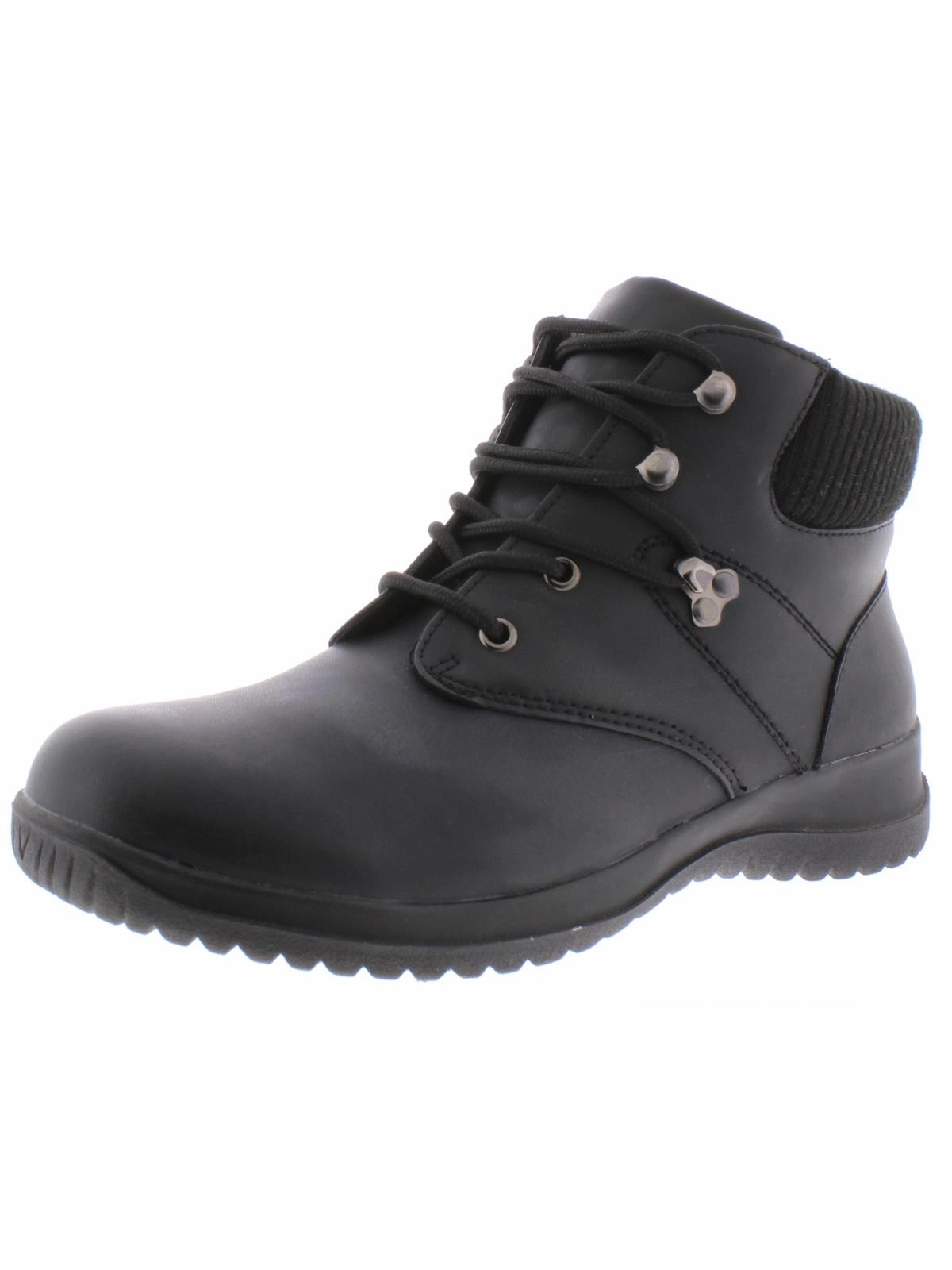 Anti Odor Urban Commute Airport Look Boston Womens Ribbed Trim  Cold Weather Winter Boots