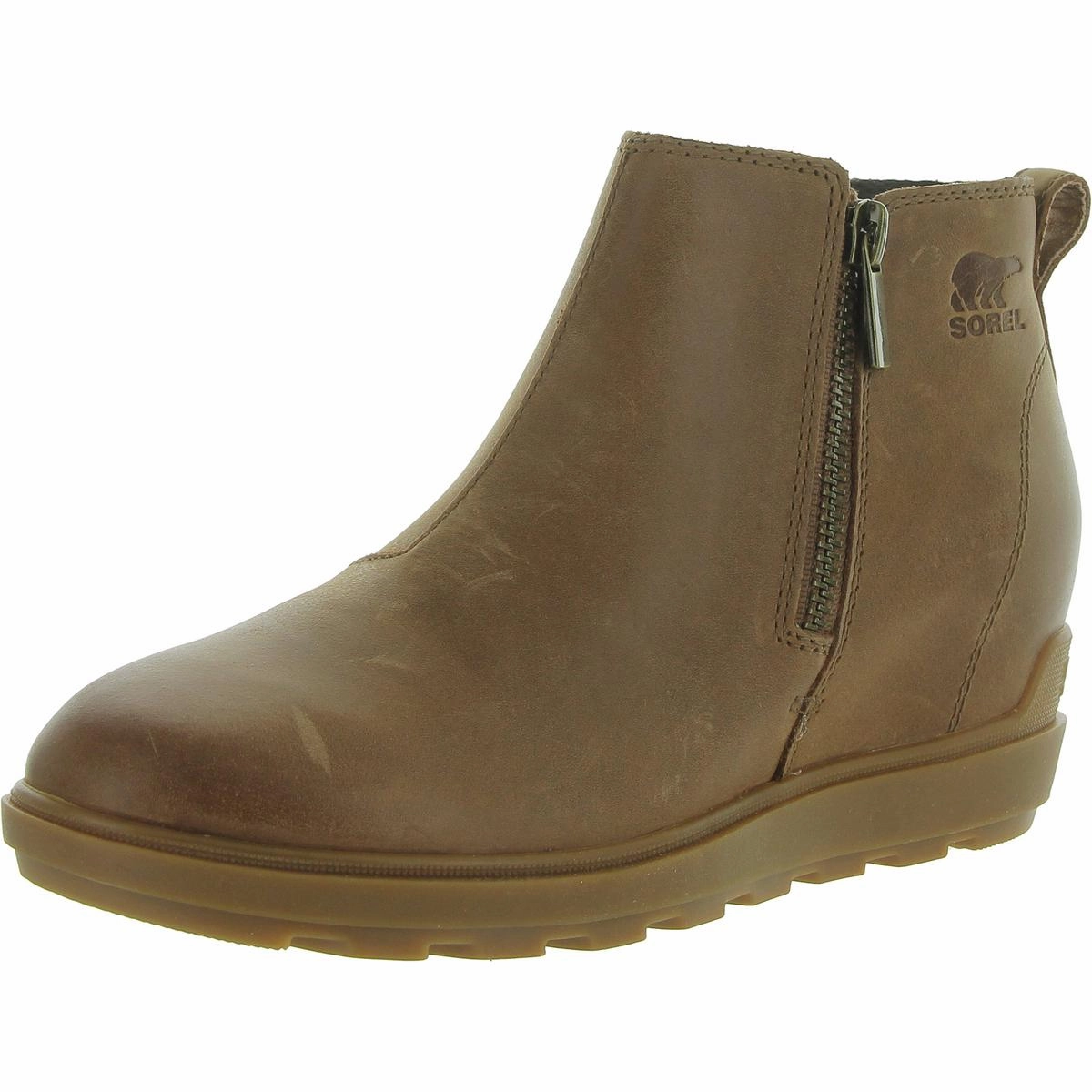 Cool Look Casual Footwear Evie ll Zip Womens Leather Ankle Wedge Boots