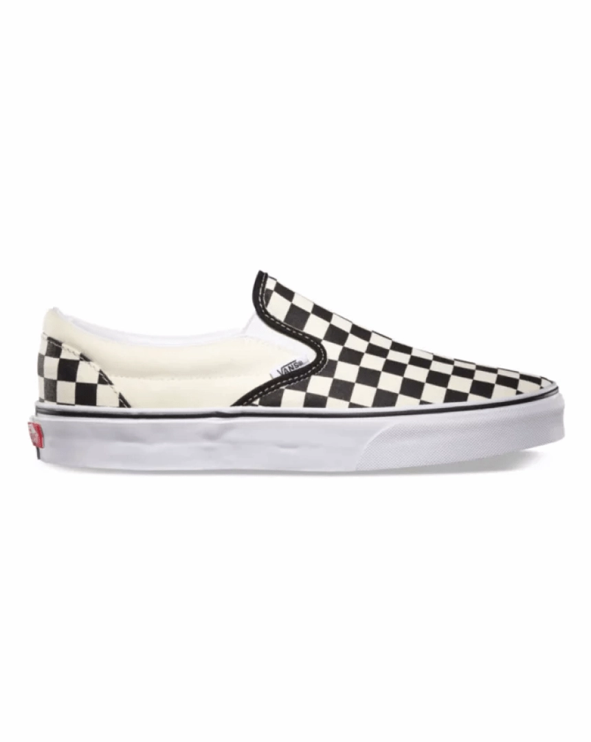 Vans Classic Slip On -  Black / White / Checkerboard Running Shoes Thermal Regulating Lining